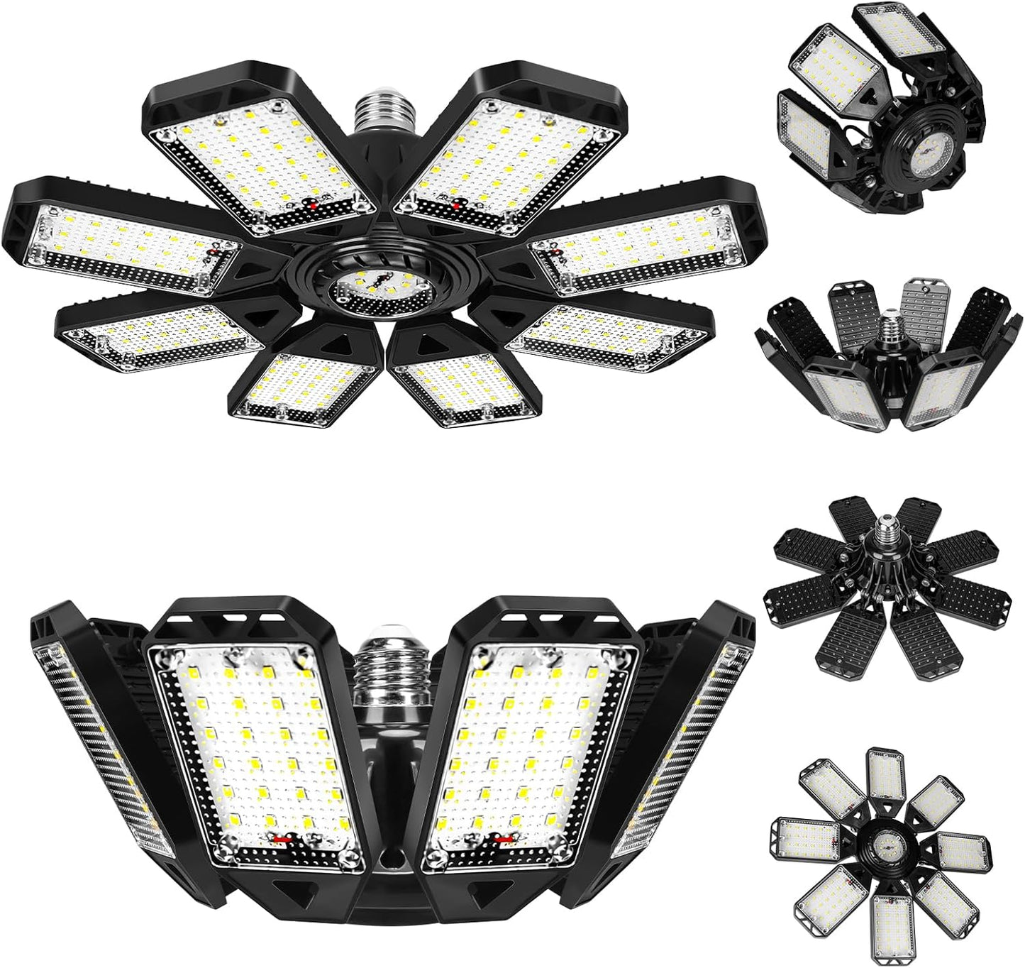 LED Garage Lights Bulb 8 Panels 200W 20000LM for Bright Lighting