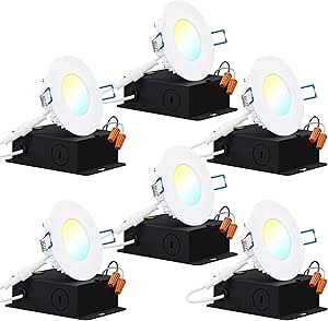 Sunco 6 Pack 3 Inch Ultra Thin LED Recessed Ceiling Lights