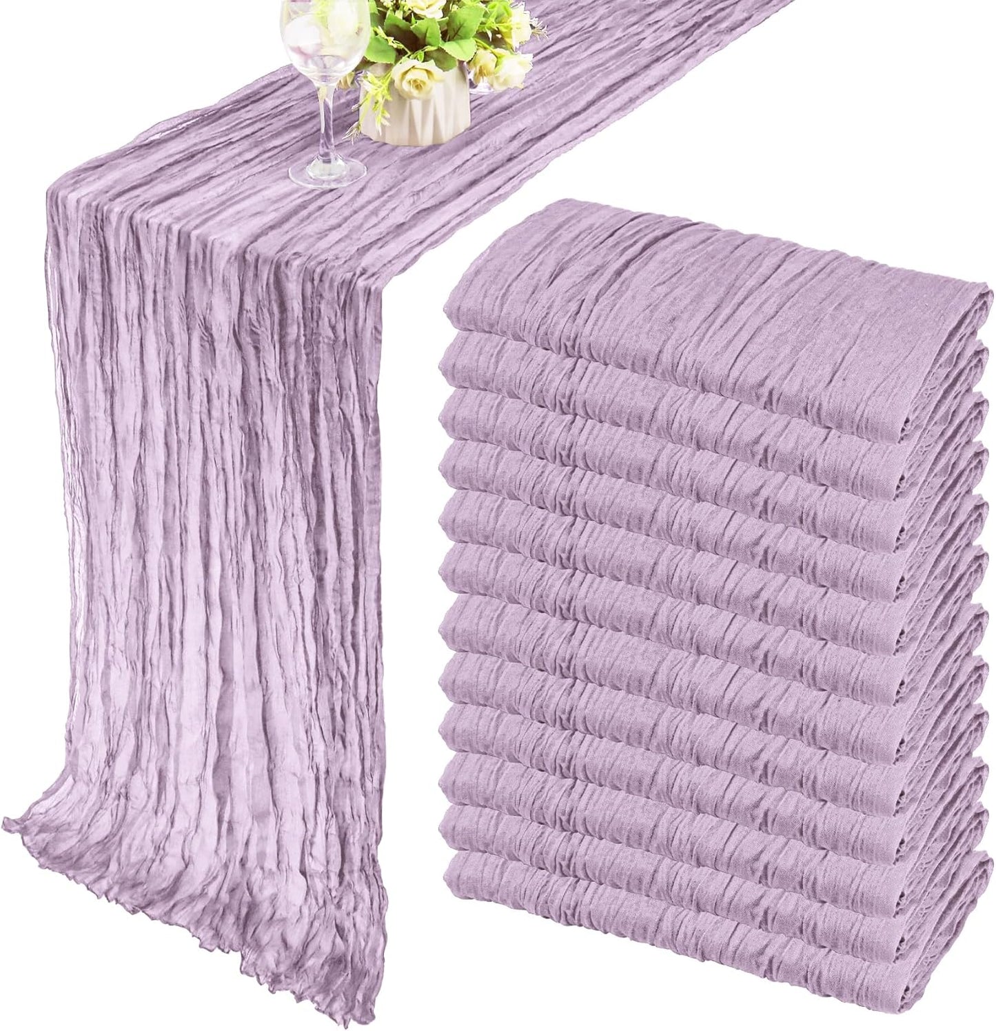 Elegant 12 Pack 10Ft Cheesecloth Table Runner for Events