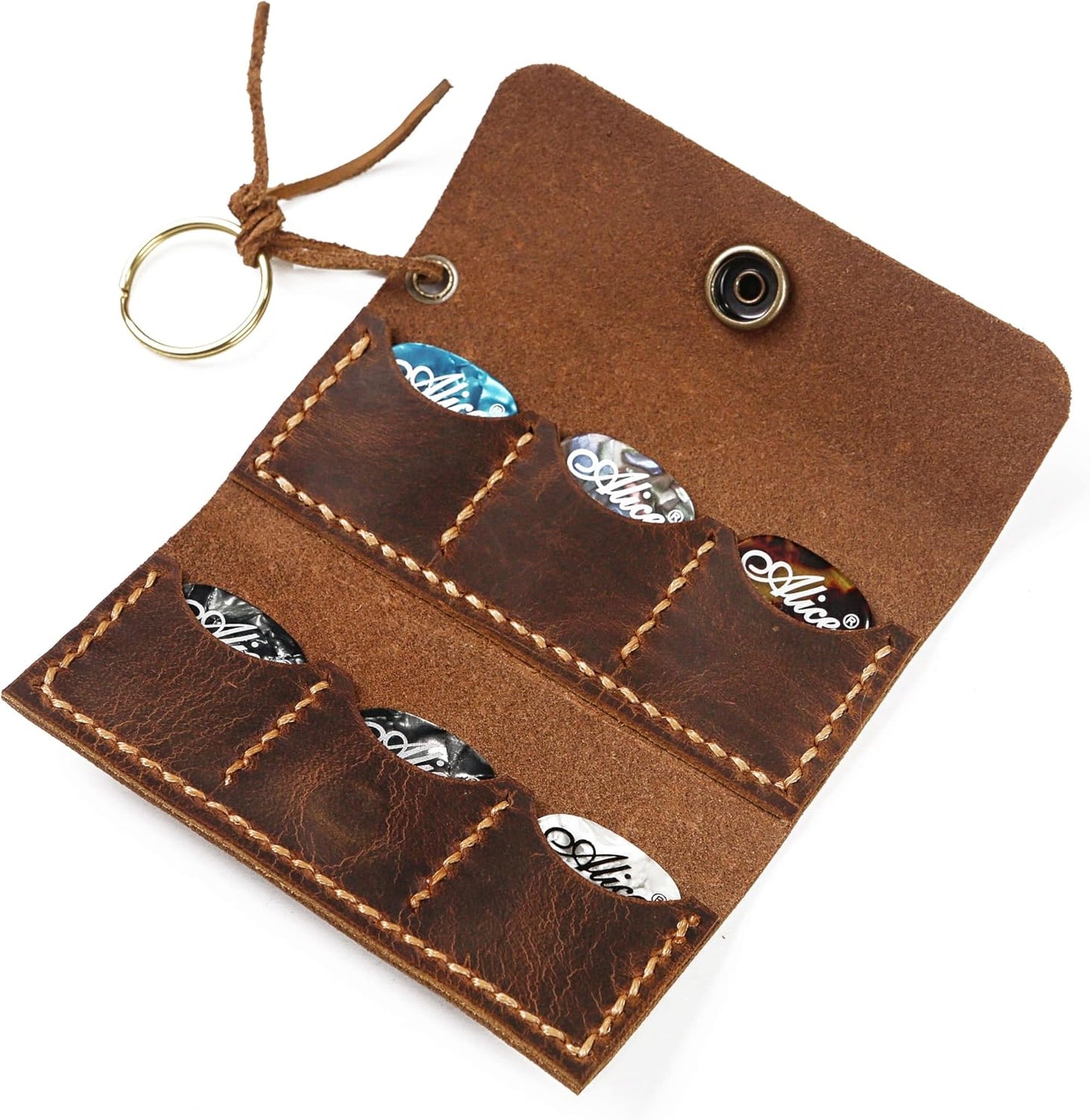 Genuine Leather Guitar Pick Holder - Perfect Gift for Guitarists