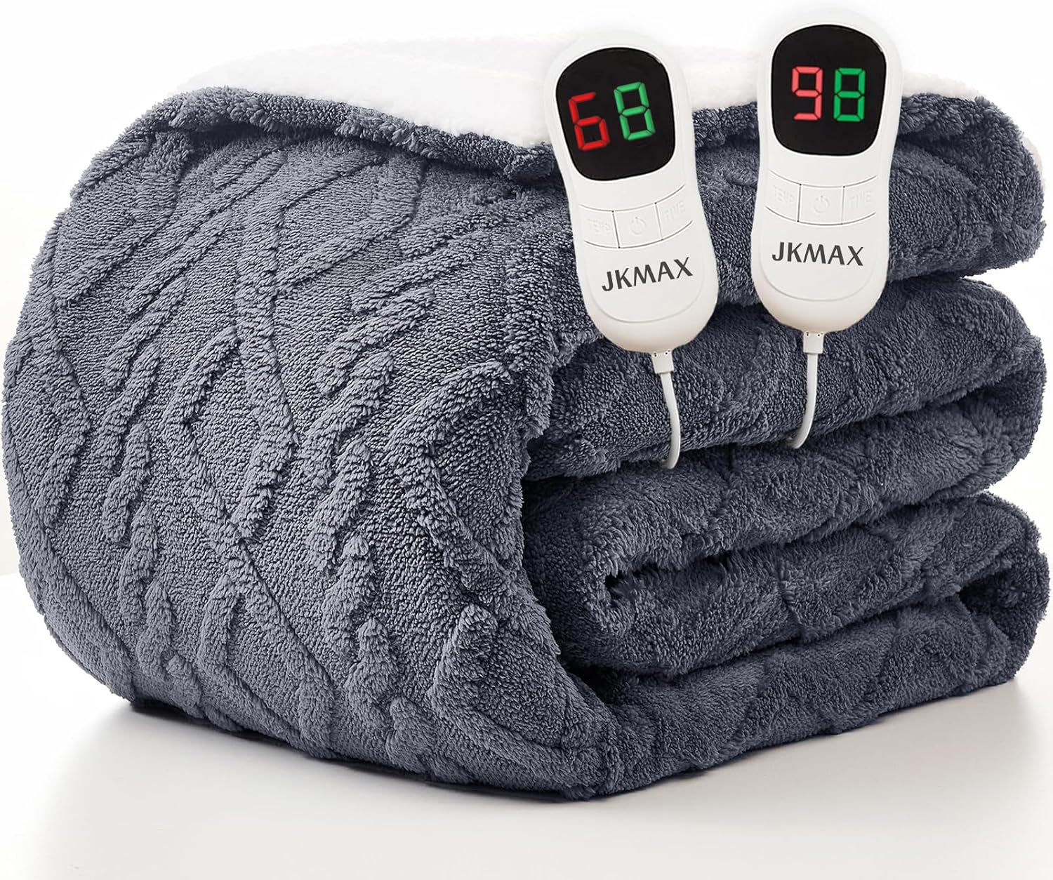 JKMAX Heated Electric Blanket Queen Size for Ultimate Comfort
