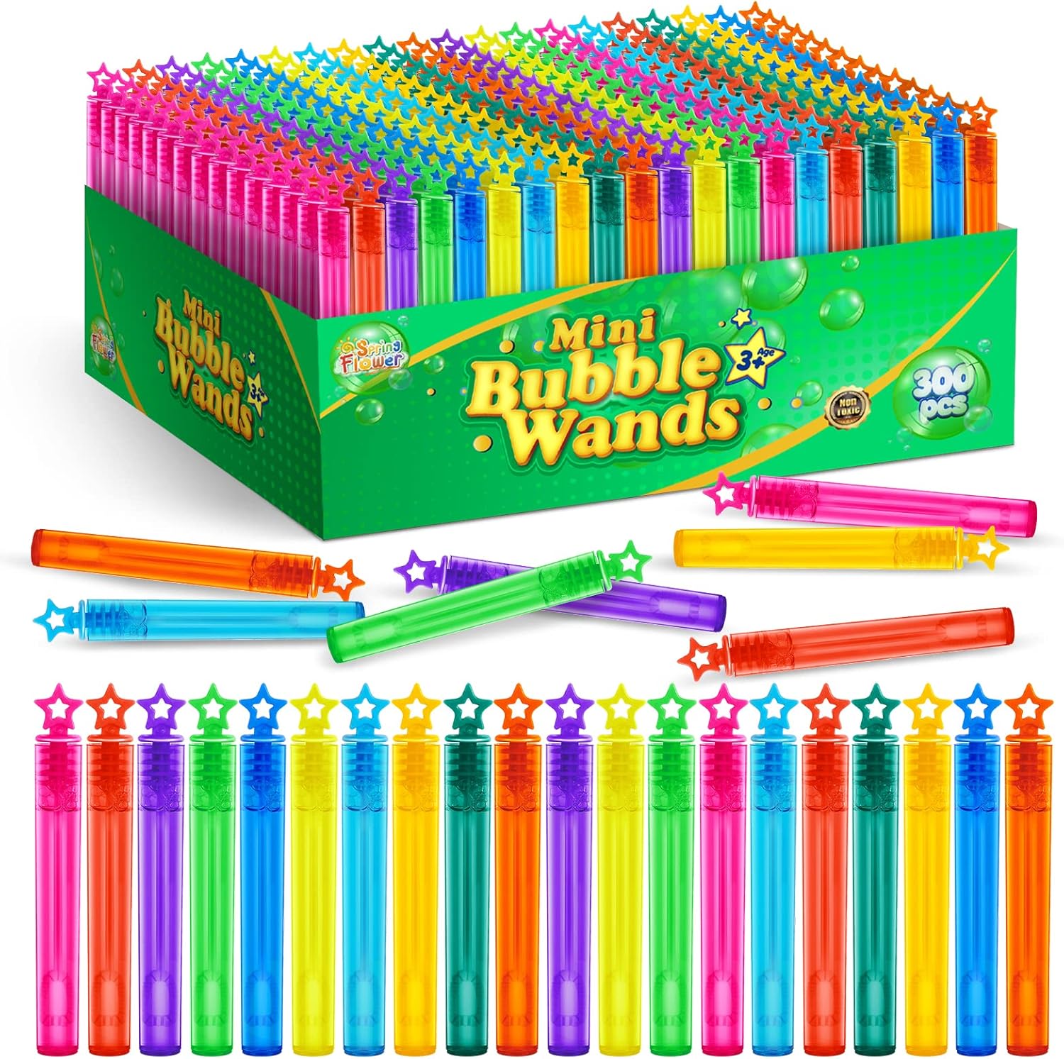 300 Pieces Mini Bubble Wands for Kids Birthday and Party Fun