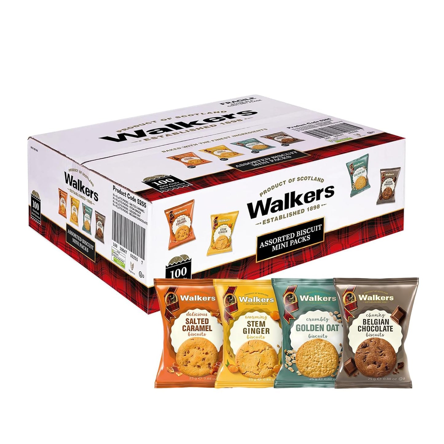 Walkers Assorted Scottish Cookie Variety Pack - 100 Snack Packs