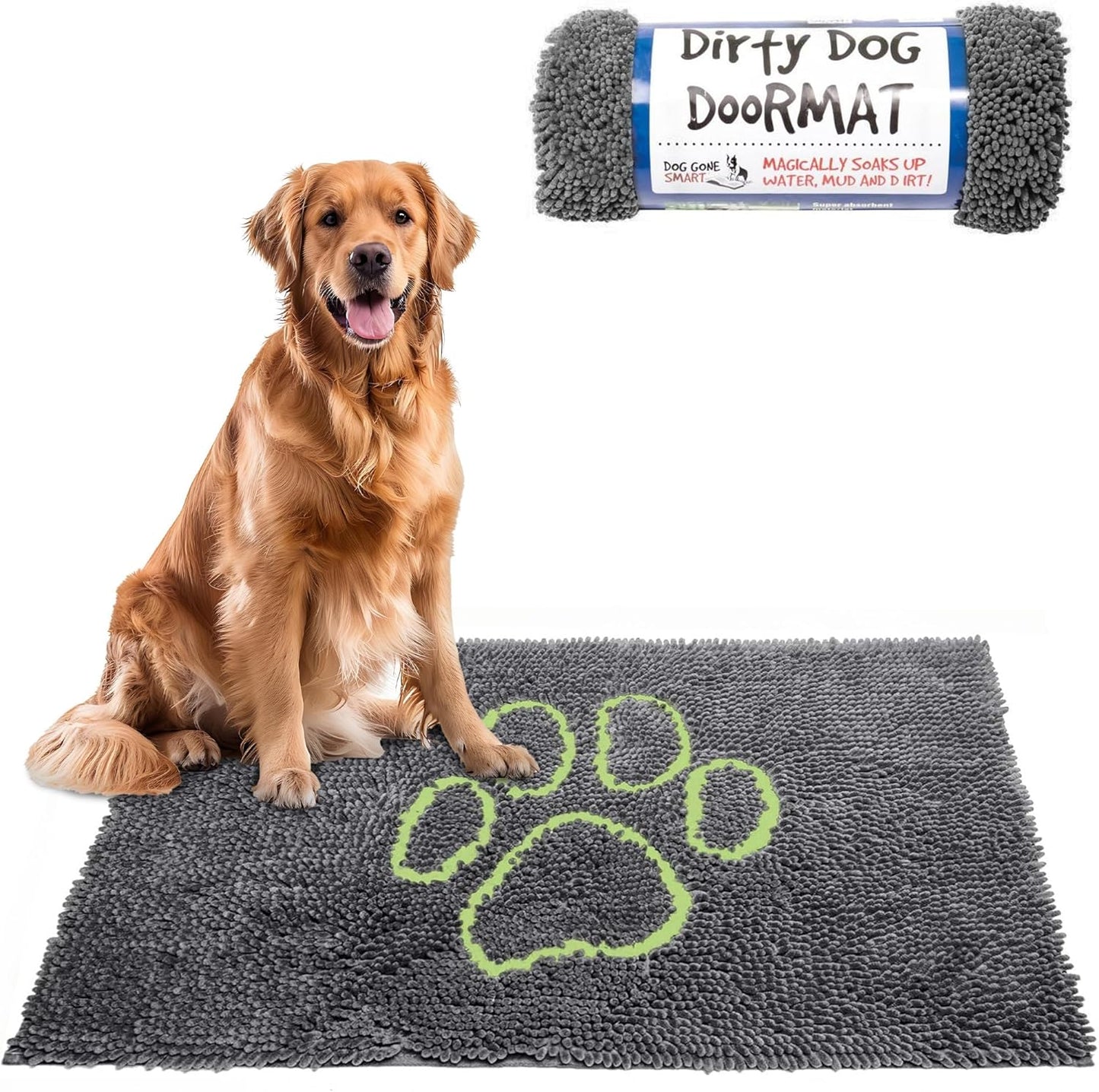 Dog Gone Smart Dirty Dog Doormat - Super Absorbent Rug for Pets