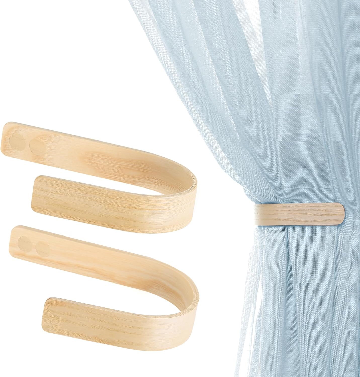Modern Farmhouse Wood Holdbacks - Stylish Home Decor