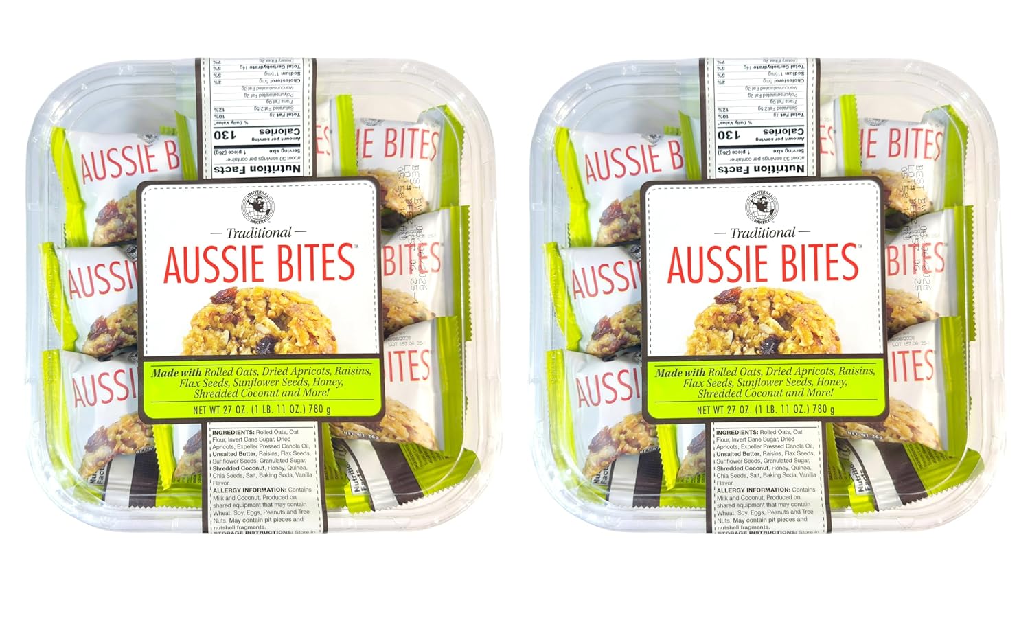 Traditional Aussie Bites Individually Wrapped Oatmeal Cookies