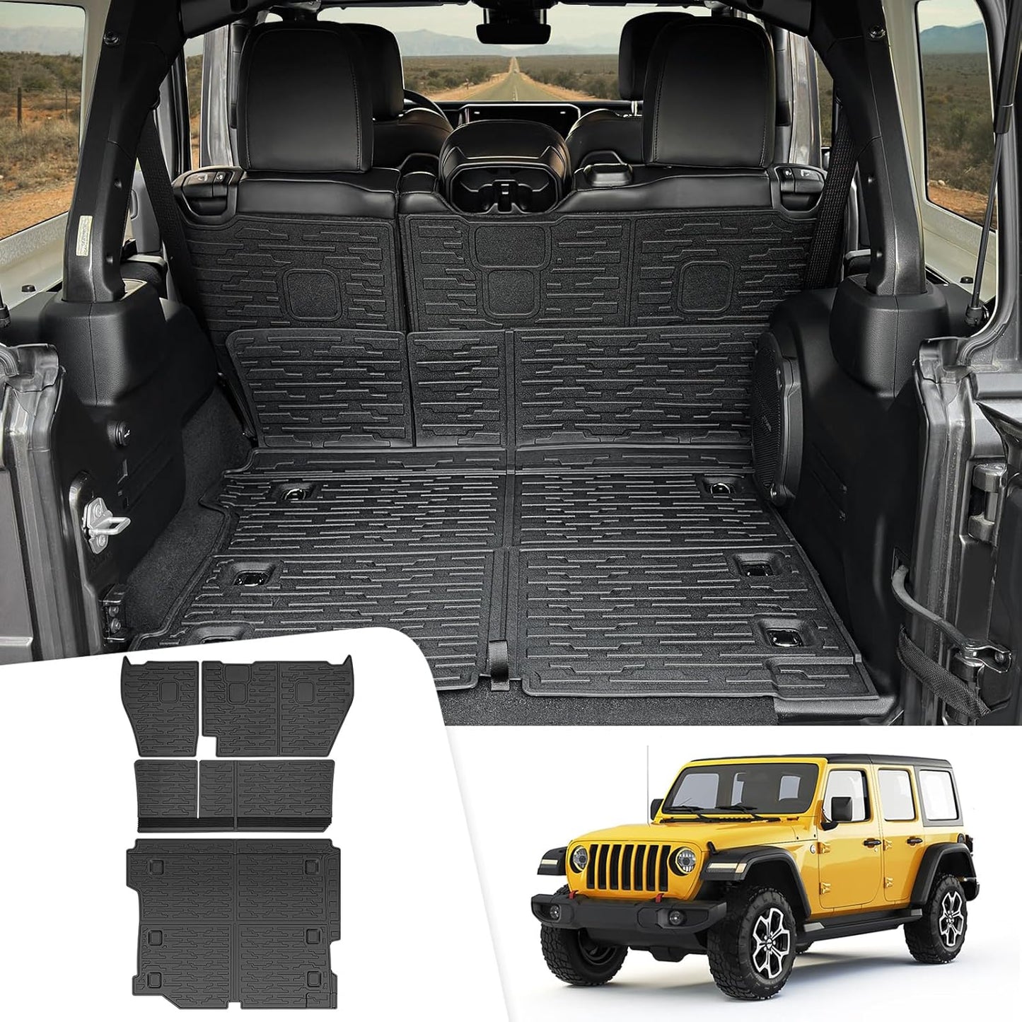 Cargo Mats for 2018-2025 Jeep Wrangler JL Unlimited 4X4