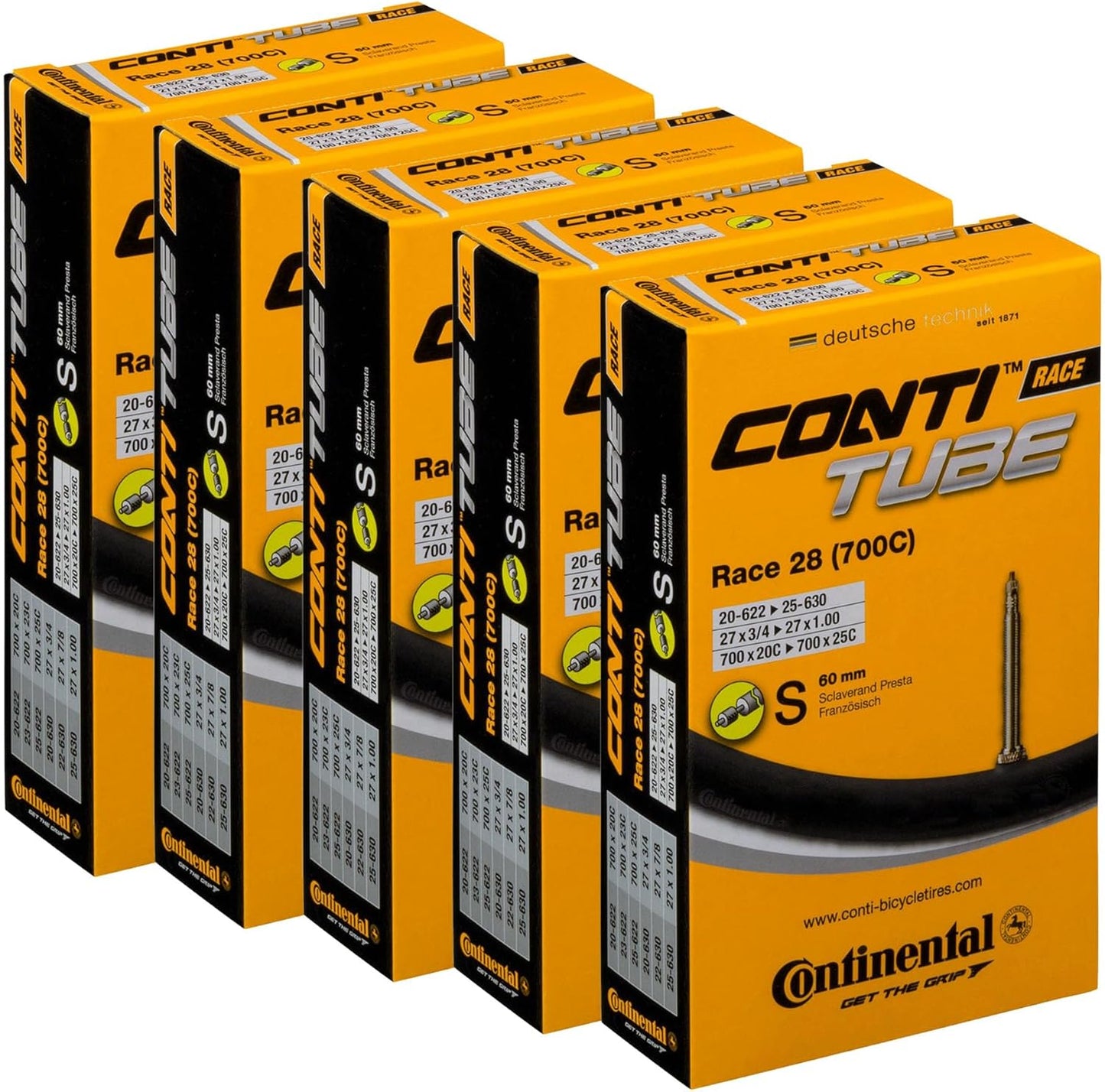 Continental Bicycle Tubes Race 28 700x20-25 SV60 Presta Valve
