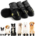 Dog Boots Size 3 for Small to Medium Dogs - Black Paw Protectors