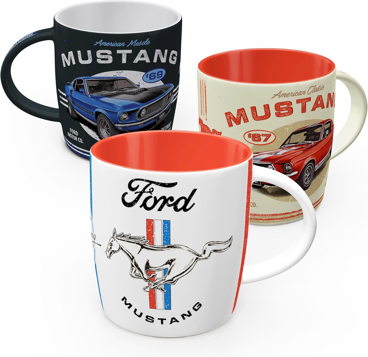 Ford Mustang Retro Coffee Mug Set for Muscle Car Lovers