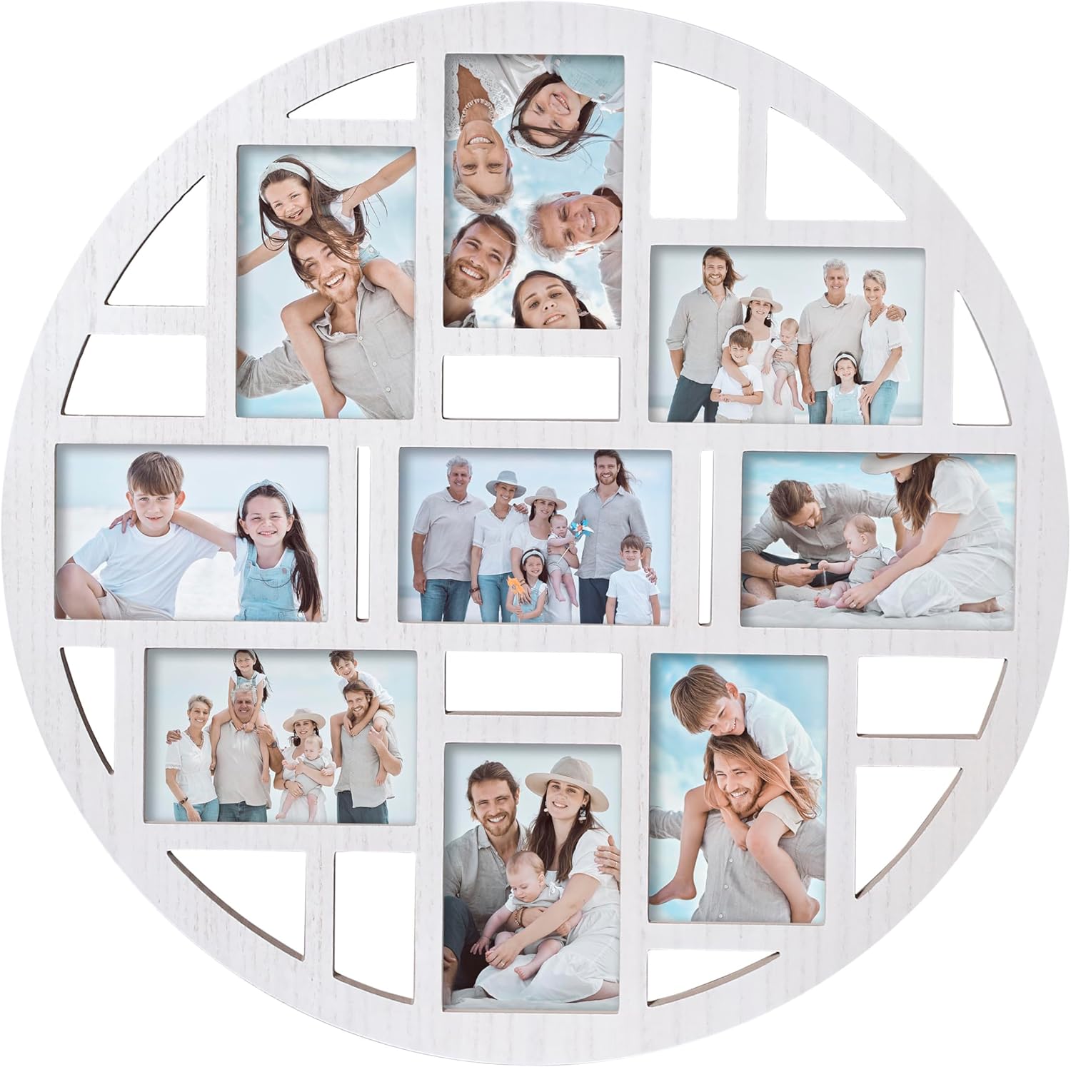 9-Opening Circular Collage Picture Frame for Modern Wall Decor
