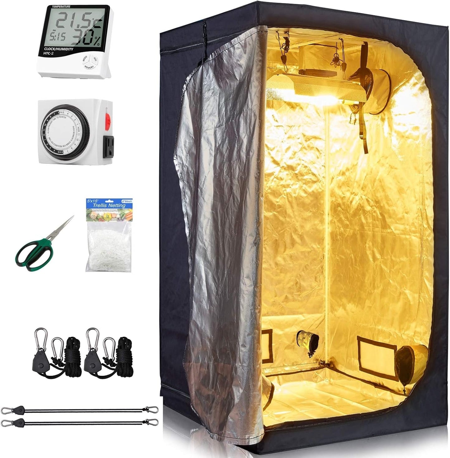 Hydroponic Grow Tent Room Kit + Accessories