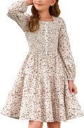 GRACE KARIN Girls Floral Long Sleeve Casual Holiday Dress