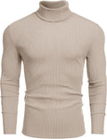 COOFANDY Men's Ribbed Turtleneck Sweater - Comfortable Fit for Winter