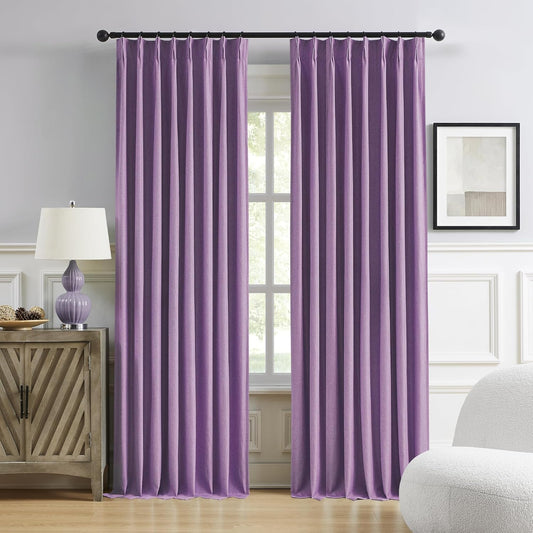 DUALIFE Pinch Pleated Blackout Curtains for Elegant Living Spaces
