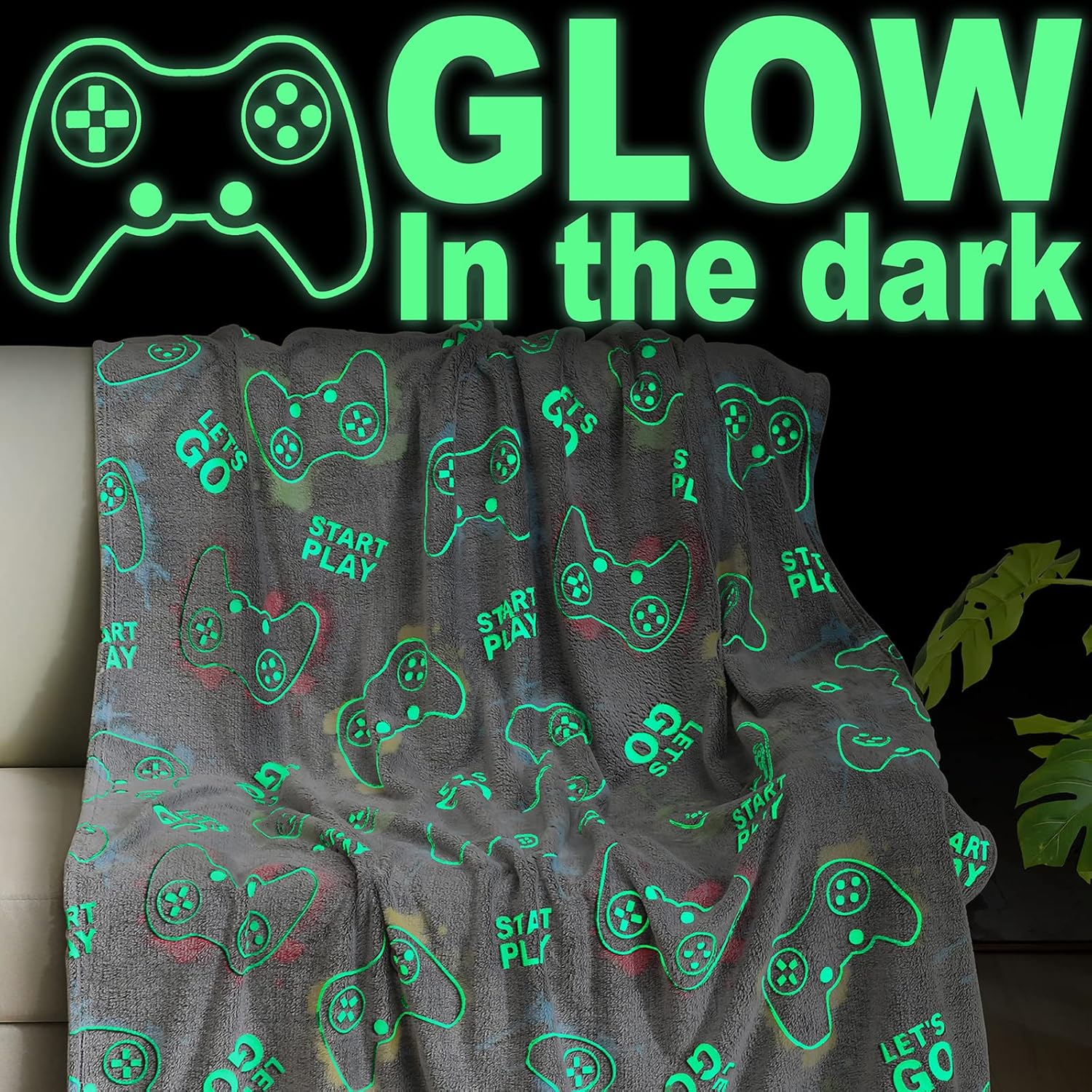 Glow in The Dark Gaming Blanket - Gamer's Dream Throw!