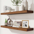 fuqing Rustic Floating Shelves 36 in Set of 2 - Solid Wood Wall
