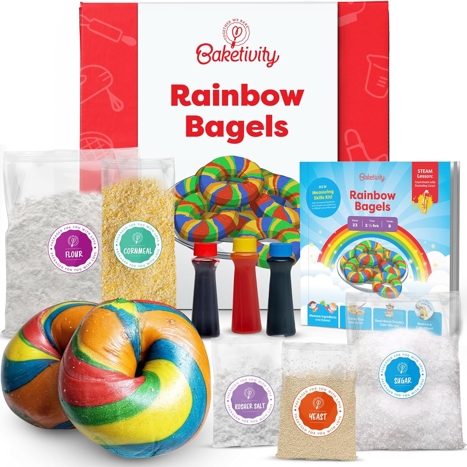 Baketivity Rainbow Bagel Kids Baking Kit for Fun Learning
