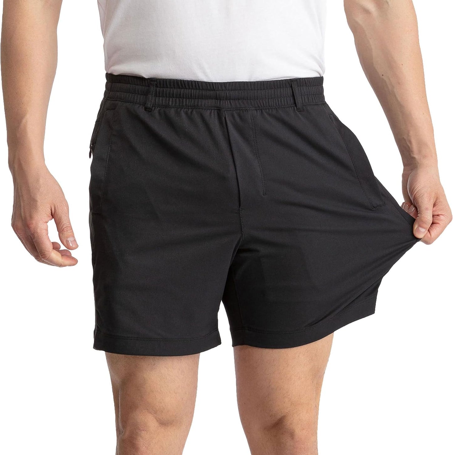 birddogs Mens Khaki Shorts with Built-in Liner for Comfort