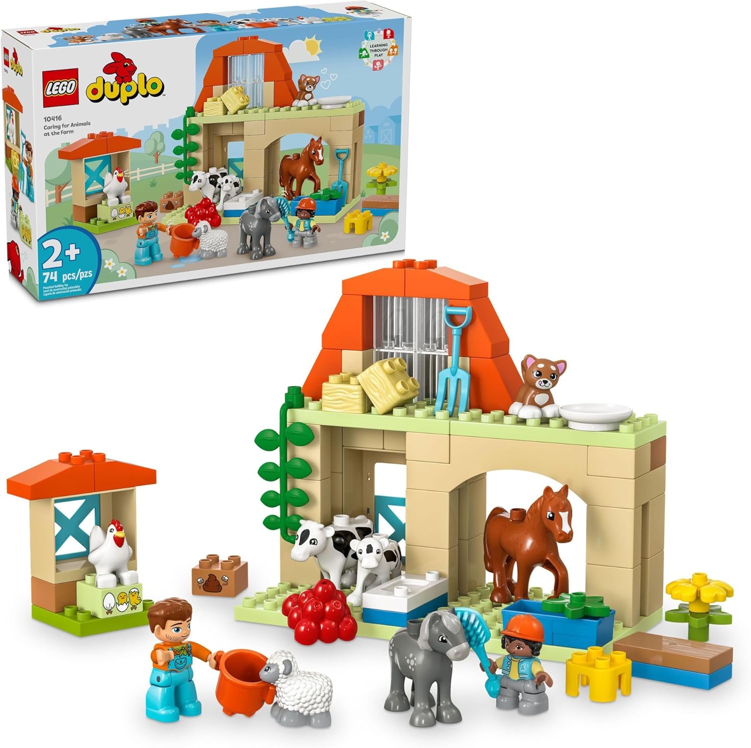 LEGO DUPLO Town Caring for Animals at The Farm Playset for Kids