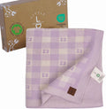 Gender-Neutral Checkered Baby Blanket 30x40 in - Soft Organic Cotton