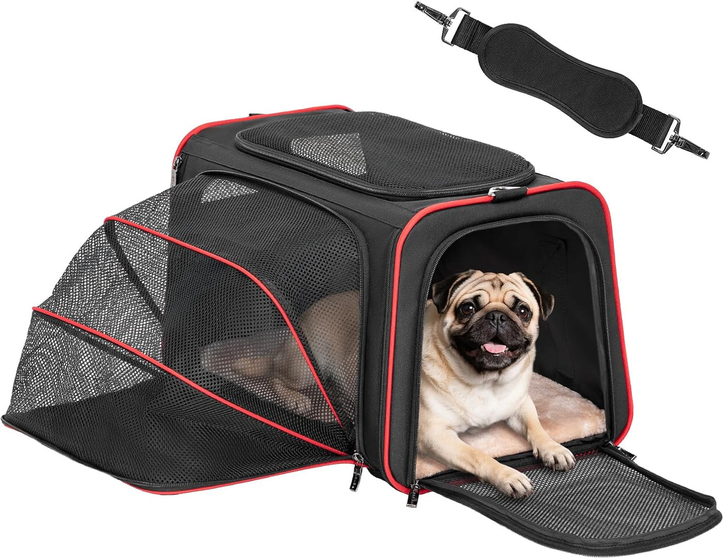 Expandable Dog Carrier for Travel - Soft-Sided Pet Carrier