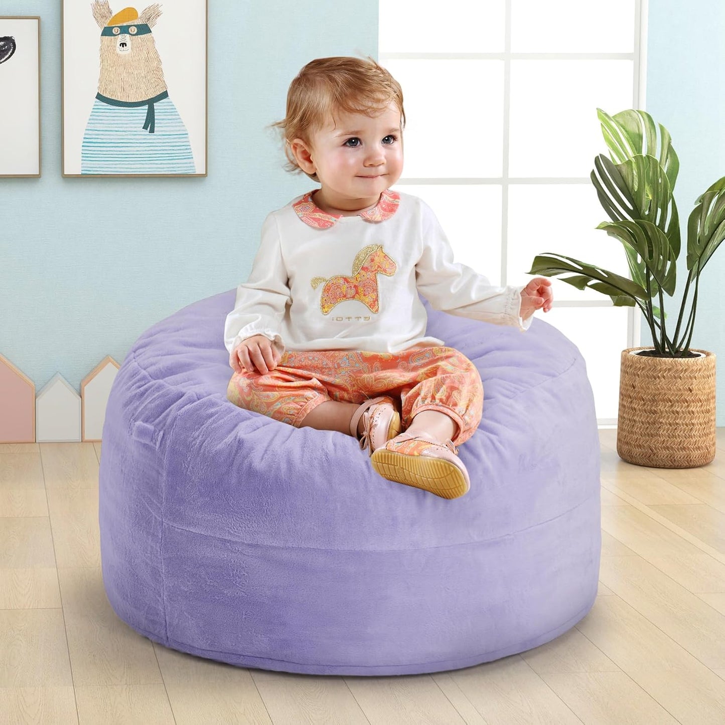 Hobestluk 2.5FT Bean Bag Chair with Memory Foam for Kids