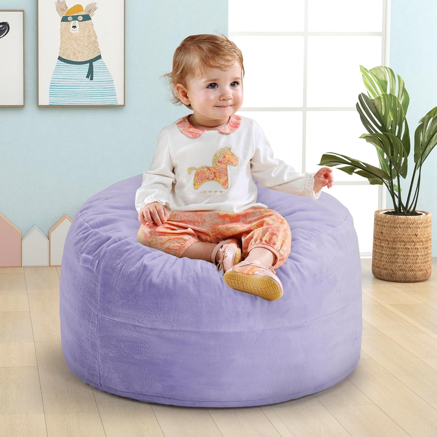 Hobestluk 2.5FT Bean Bag Chair with Memory Foam for Kids