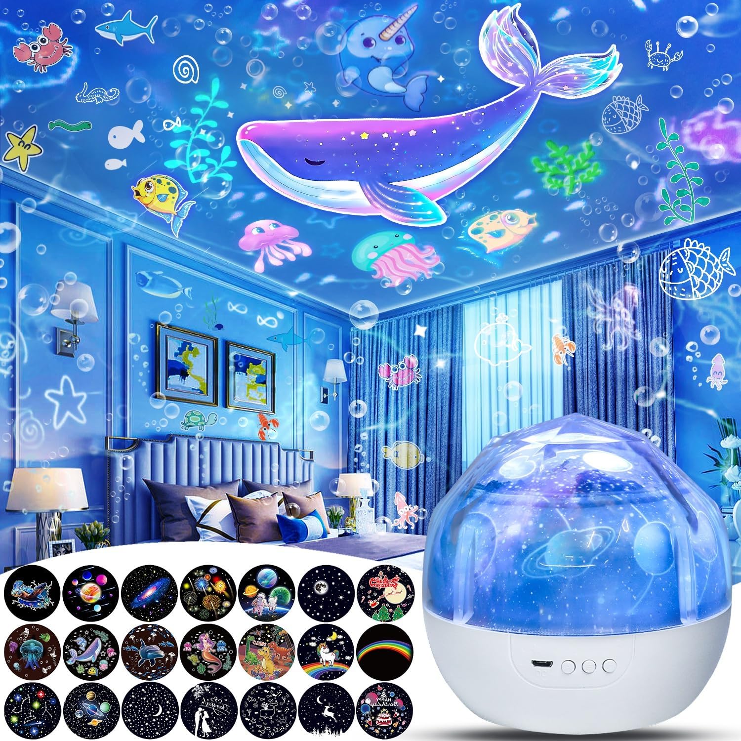 360 Rotating Star Projector for Kids Room - LytRdIt