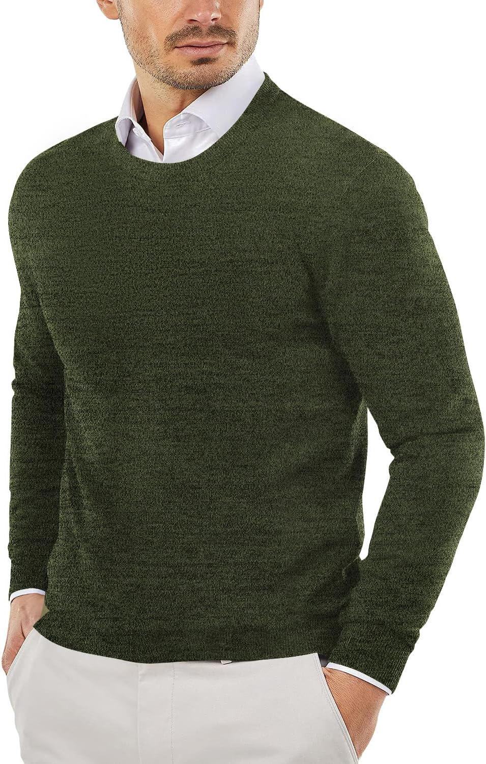 COOFANDY Men's Crew Neck Sweater for Casual or Dressy Wear