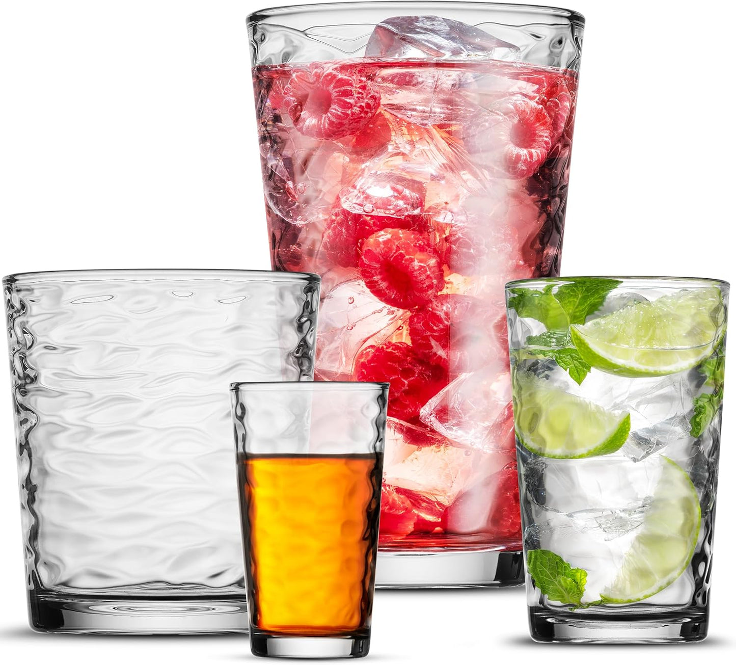 Biscayne Glassware Set - 24-Piece Elegant Drinkware Collection