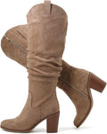 Luoika Women's Extra Wide Calf Cowboy Knee High Boots Review