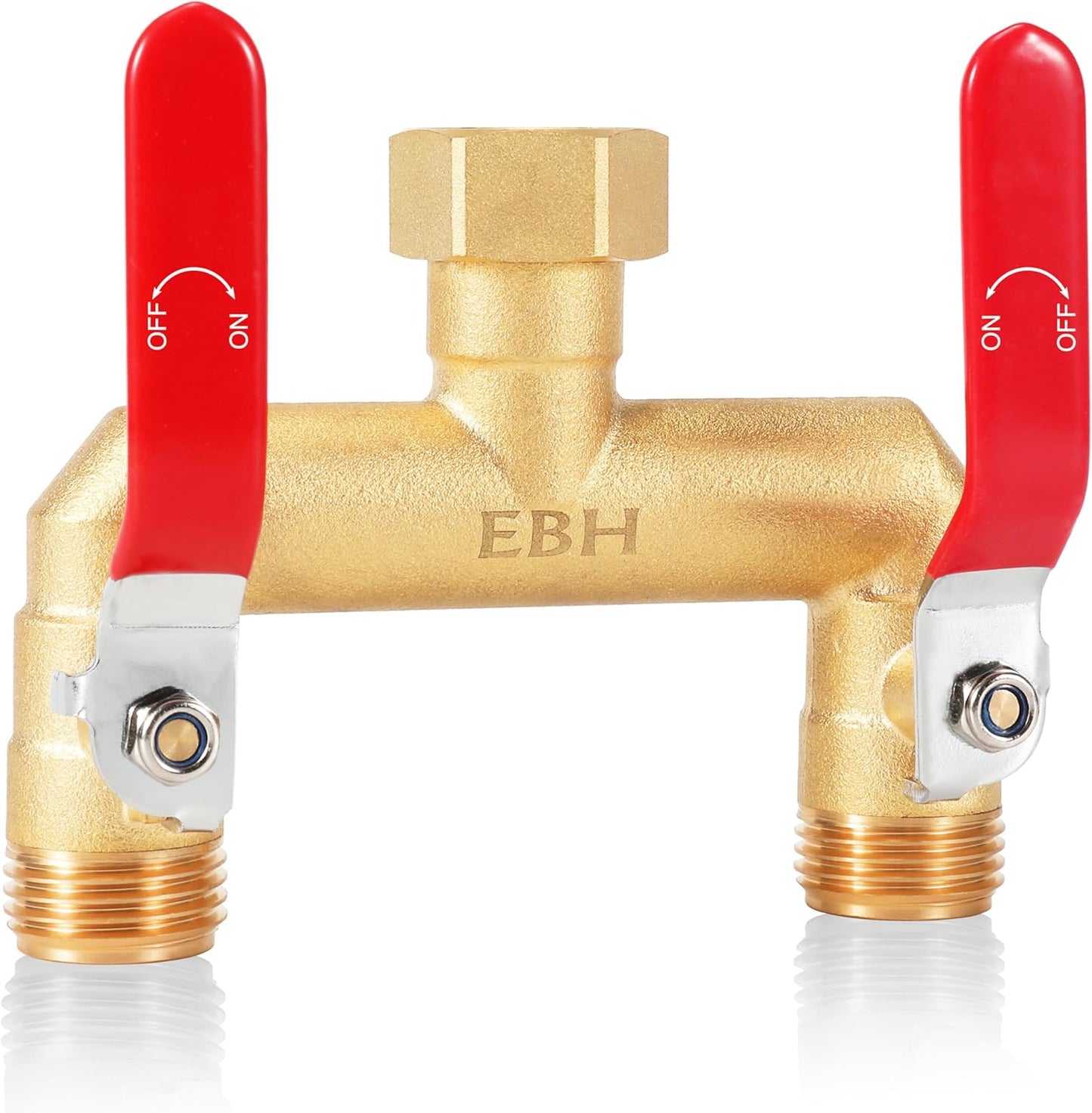 EBH Garden Hose Splitter - Heavy Duty Brass 2-Way Manifold