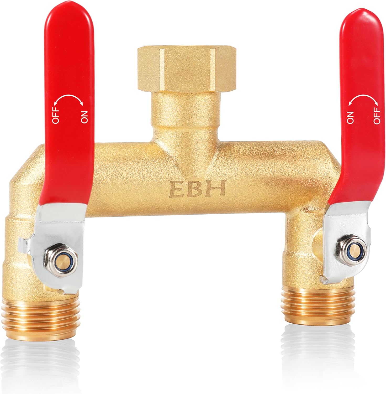 EBH Garden Hose Splitter - Heavy Duty Brass 2-Way Manifold