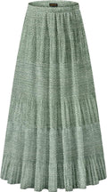 NASHALYLY Women's Chiffon High Waist Pleated A-Line Maxi Skirt worn