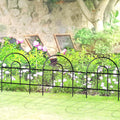 Decorative Black Garden Border Fence 18in x 50ft - Folding Metal