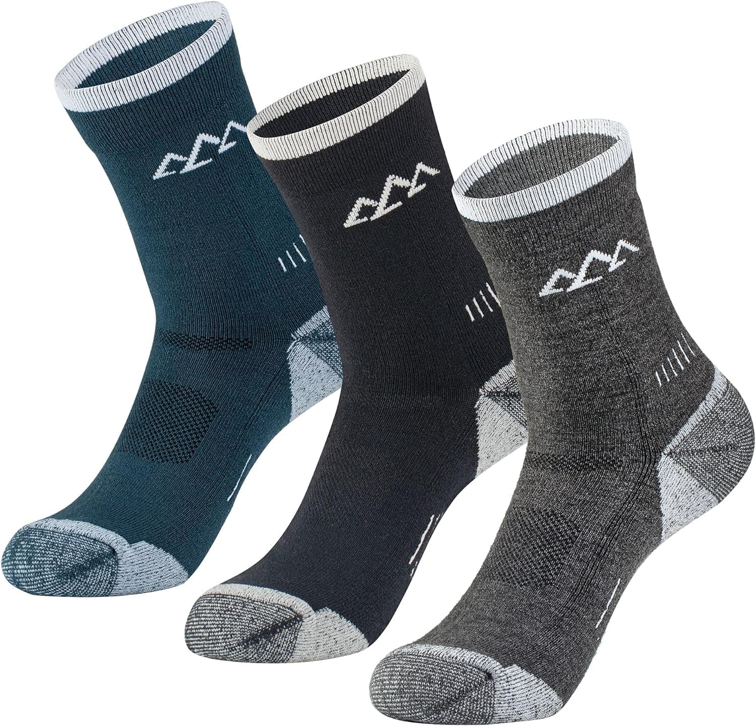 innotree 3 Pack Men's Moisture-Wicking Merino Wool Crew Socks