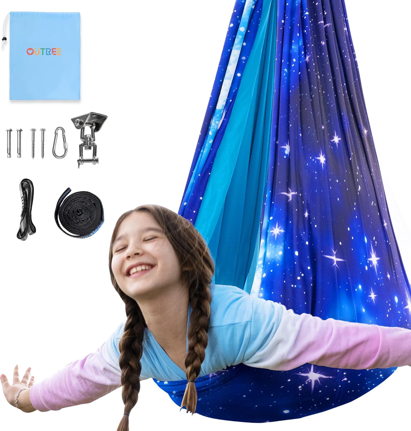 OUTREE Sensory Swing for Kids - Double Layer Therapy Hammock