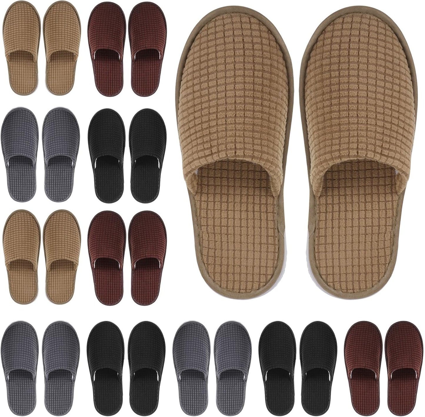Geyoga 12 Pair House Slippers for Guests - Non Slip Travel Comfort