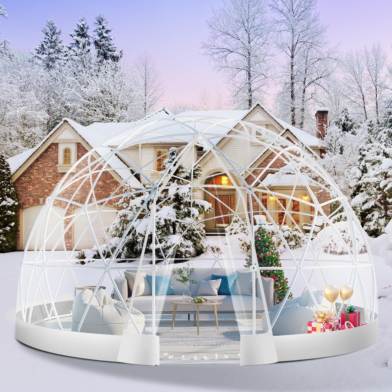 Waterproof 12FT Garden Dome Greenhouse with Lights