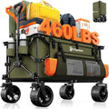 220L Collapsible Wagon Cart Foldable Green - 460 lb Heavy Duty