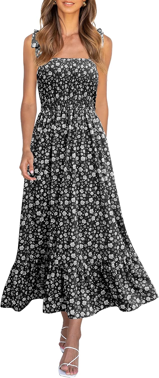 Imily Bela Womens Summer Floral Dress for Beach and Parties