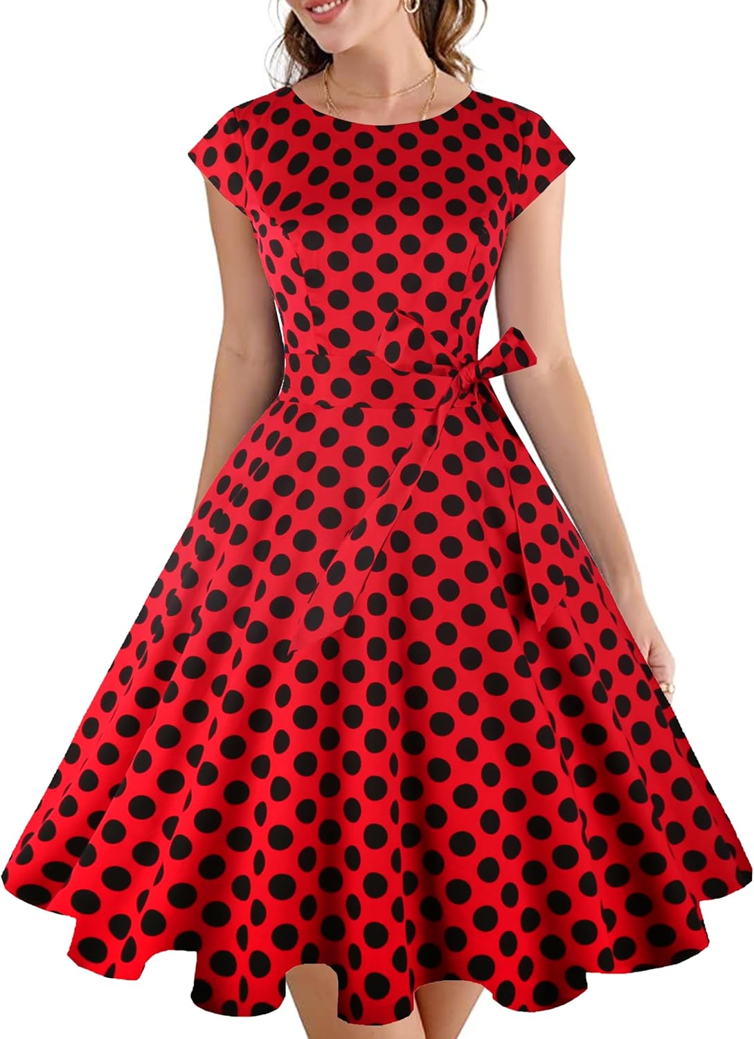 Vintage Swing Cocktail Party Dress with Pockets for Women
