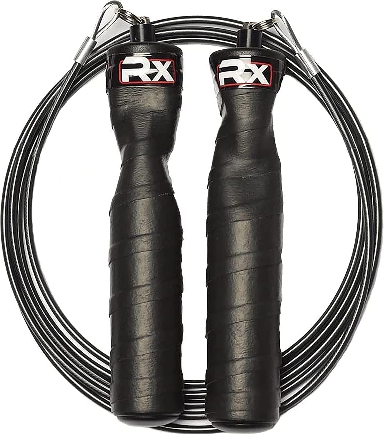 Rx Smart Gear Black Ops Speed Rope | Ergonomic Handles, Trans Black Cable, Weighted for Fitness