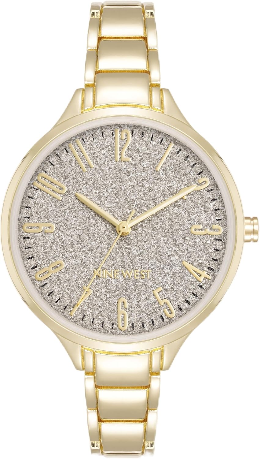 Nine West Women's Bracelet Watch with Glitter Dial and Gold-Tone