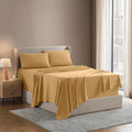 Queen Microfiber Sheet Set - Camel Gold 4-Piece Luxury