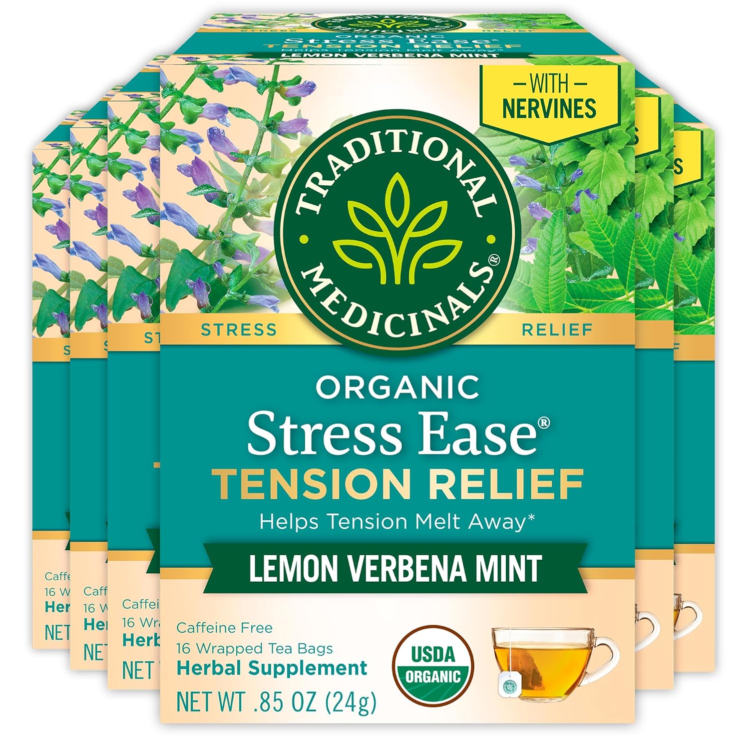 Organic Stress Ease Tension Relief Tea for Calm and Relaxation