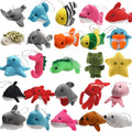 25 Pack Mini Ocean Animal Plush Toys - Cute Party Favor Set