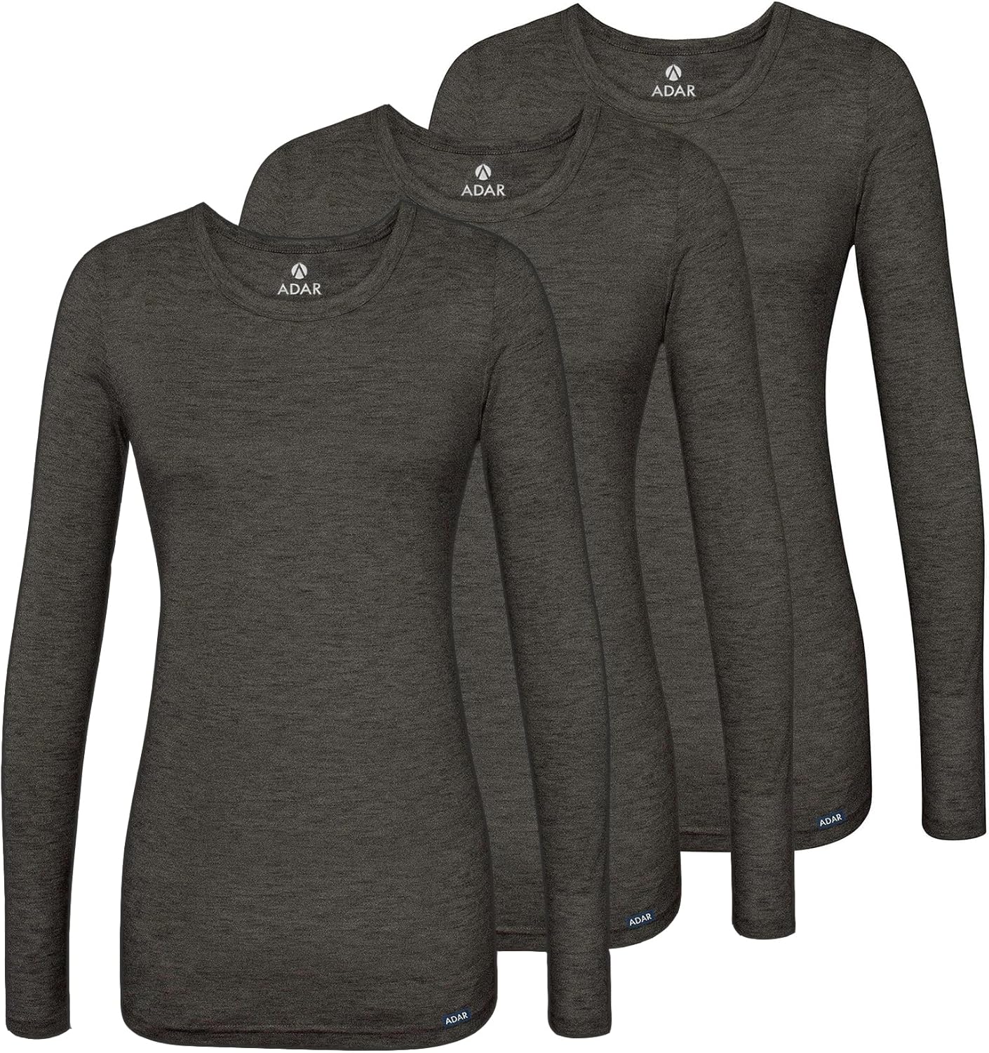 Adar Underscrubs for Women - Long Sleeve Comfort Tee 3 Pack