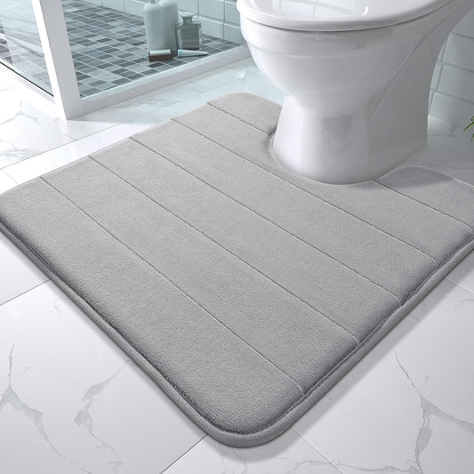Yimobra Memory Foam Toilet Bath Mat U-Shaped for Comfort